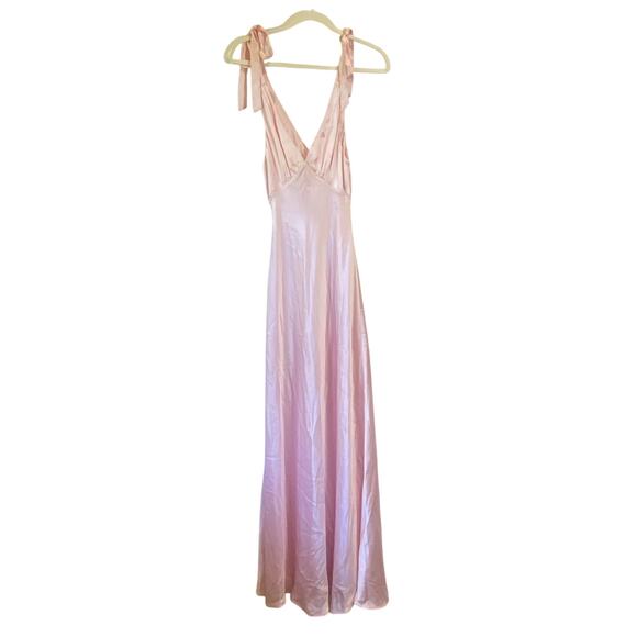 Reformation Pernille Silk Dress Cherry Blossom - Picture 6 of 9